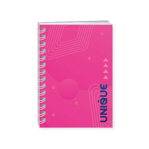 Picture of A4 UNIQUE LINED SPIRAL HARD COVER NOTEBOOK 200PGS CORAL